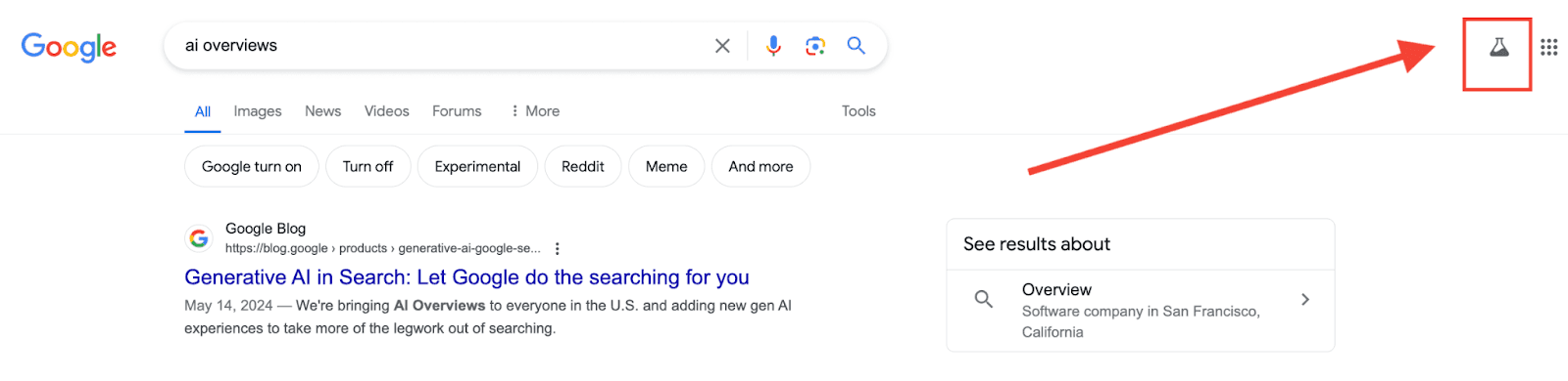 Screenshot Google Search AI overviews