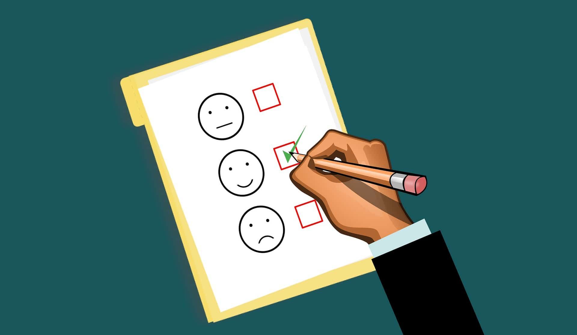 Checklist with smileys drawing