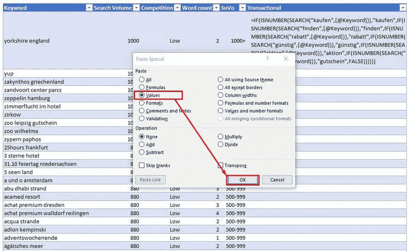 Keyword number calculation 2