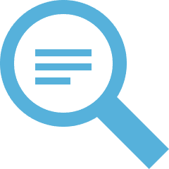 Magnifier blue icon