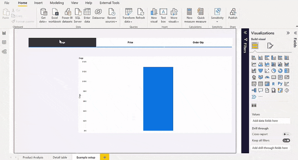 Power BI Field parameter chart