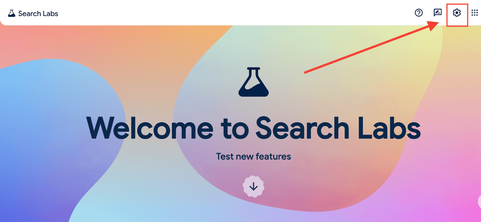 Search Labs landing page